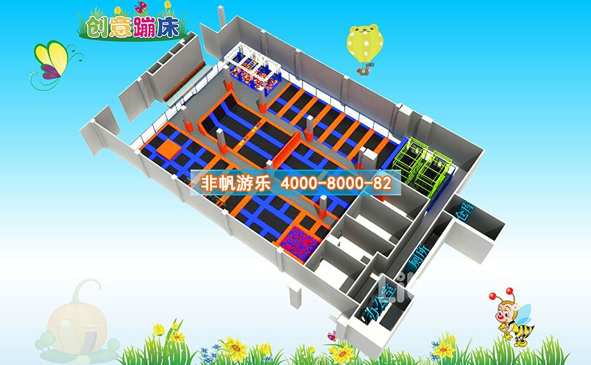 兒童淘氣堡創(chuàng)意蹦床主題運動樂園